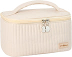 Ultimate Large Makeup Organizer - Waterproof PU Leather Travel Bag with Zipper - Perfect Gift for Women