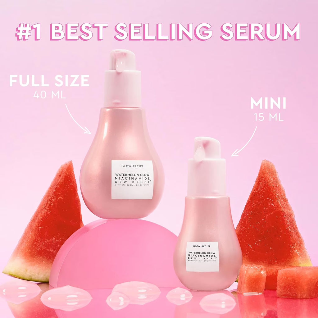 Niacinamide Dew Drops: The Ultimate Facial Serum & Illuminating Primer for Radiant, Hydrated Skin - Watermelon Scented Glow Booster (15ml)